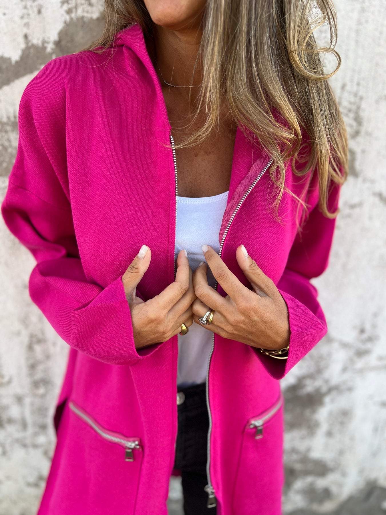 Women's Zip Longline Cardigan | Hooded