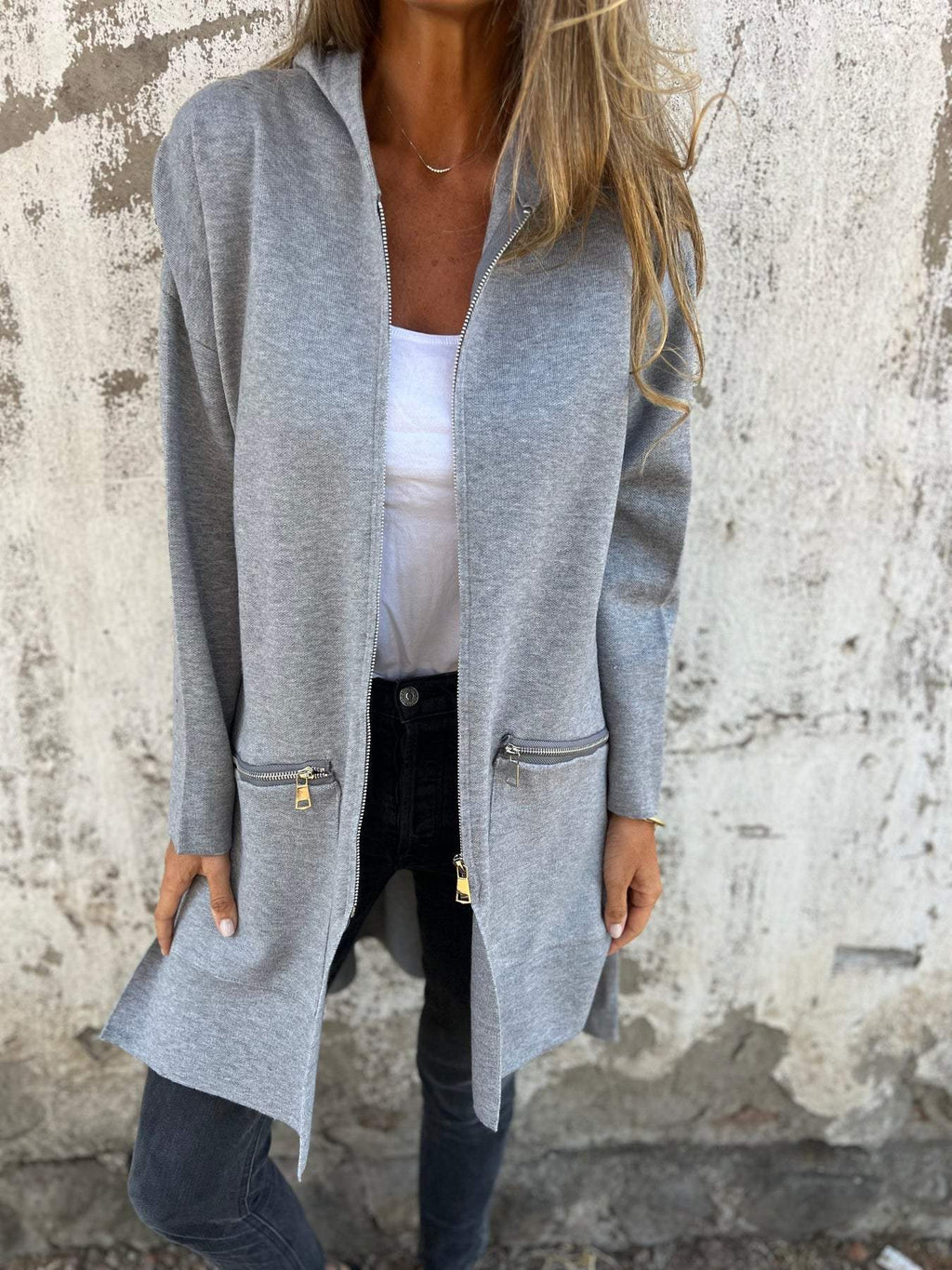 Women's Zip Longline Cardigan | Hooded
