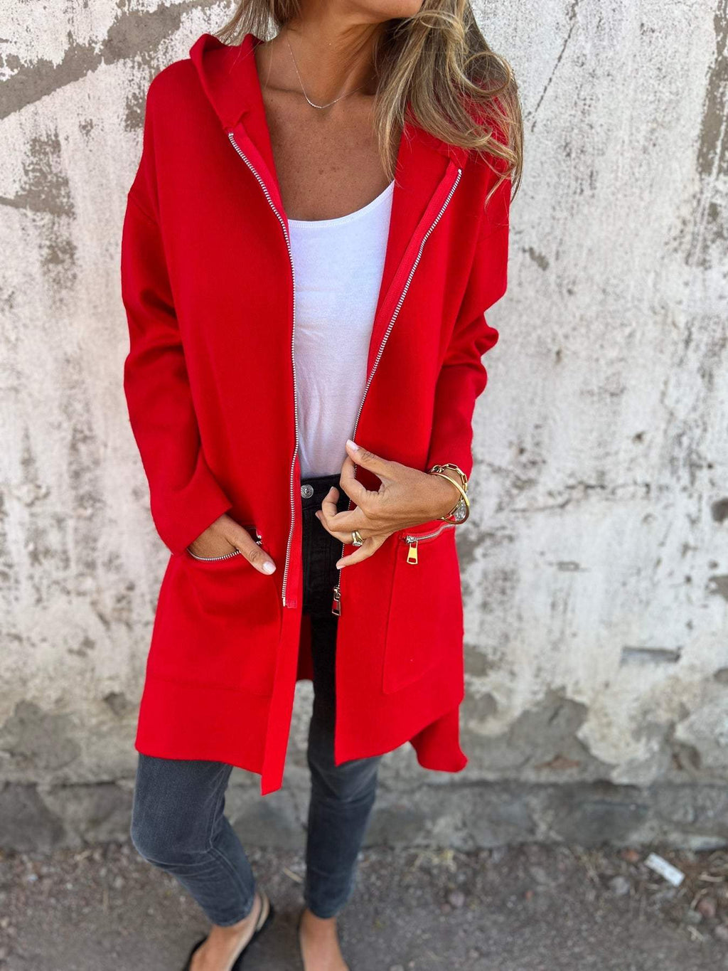 Women's Zip Longline Cardigan | Hooded