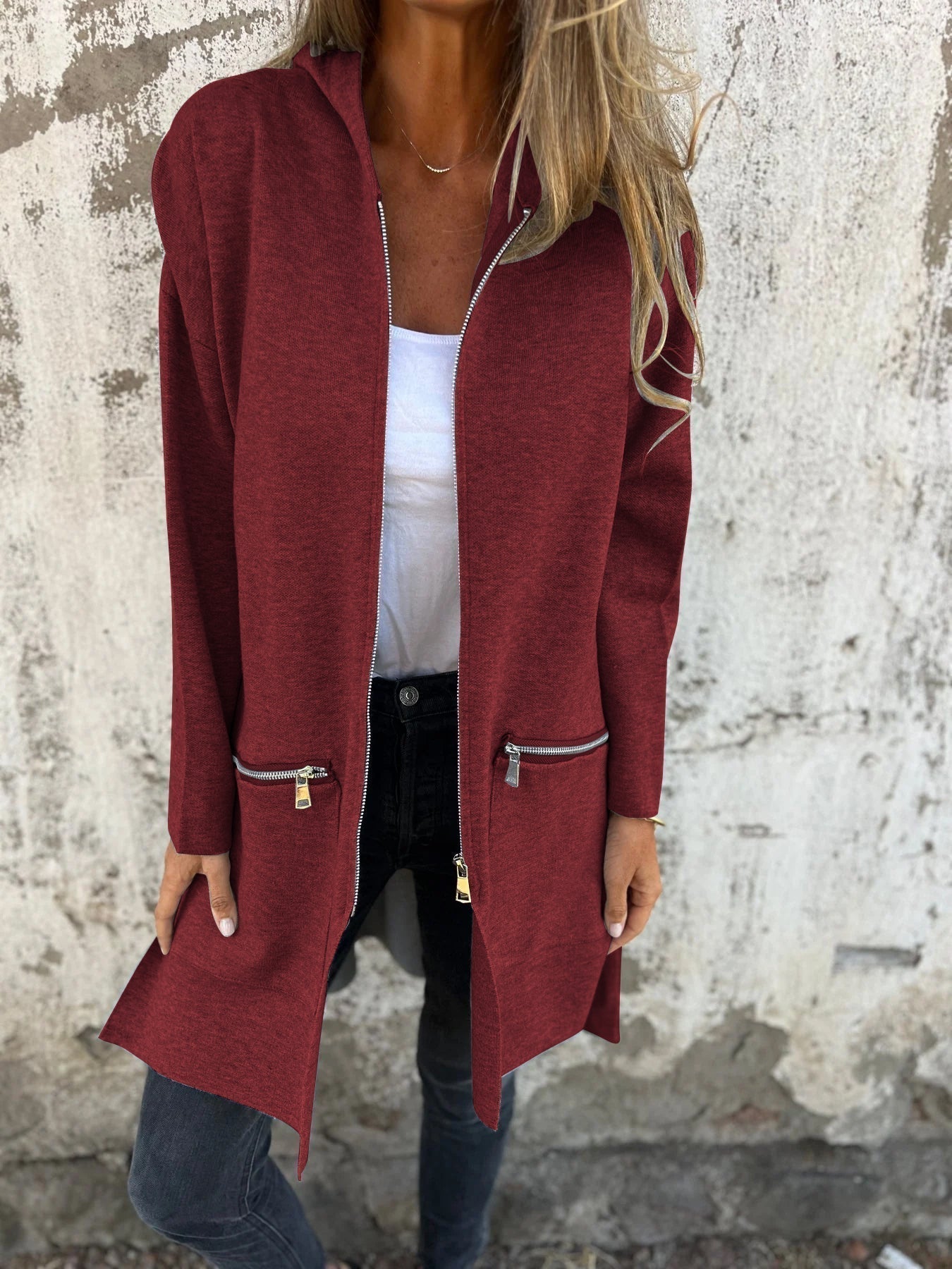 Women's Zip Longline Cardigan | Hooded