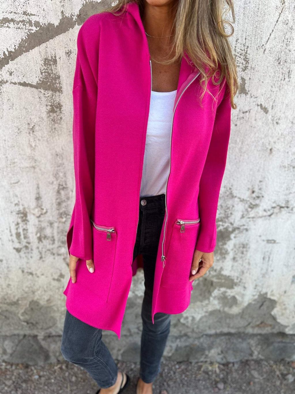 Women's Zip Longline Cardigan | Hooded