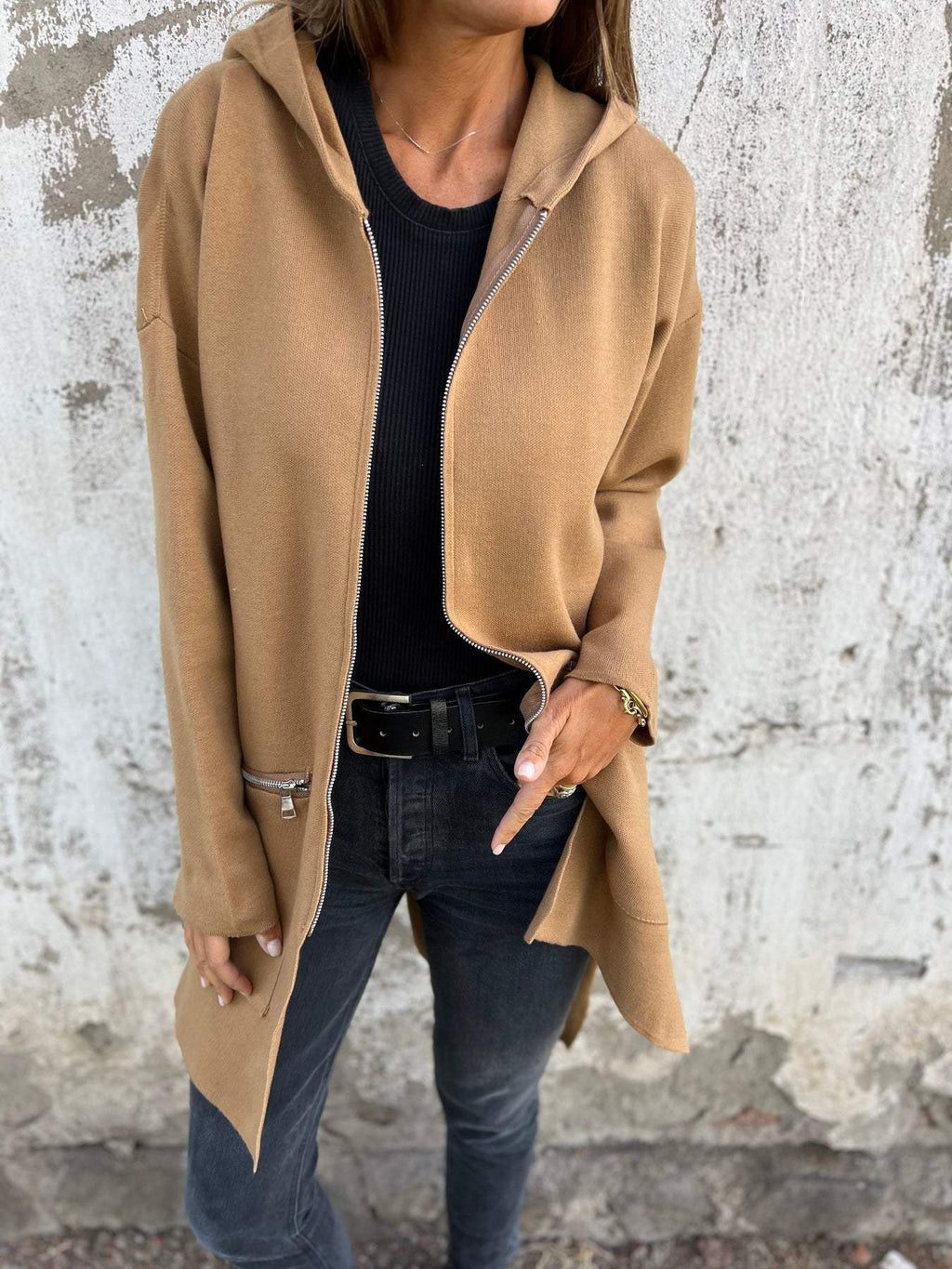 Women's Zip Longline Cardigan | Hooded