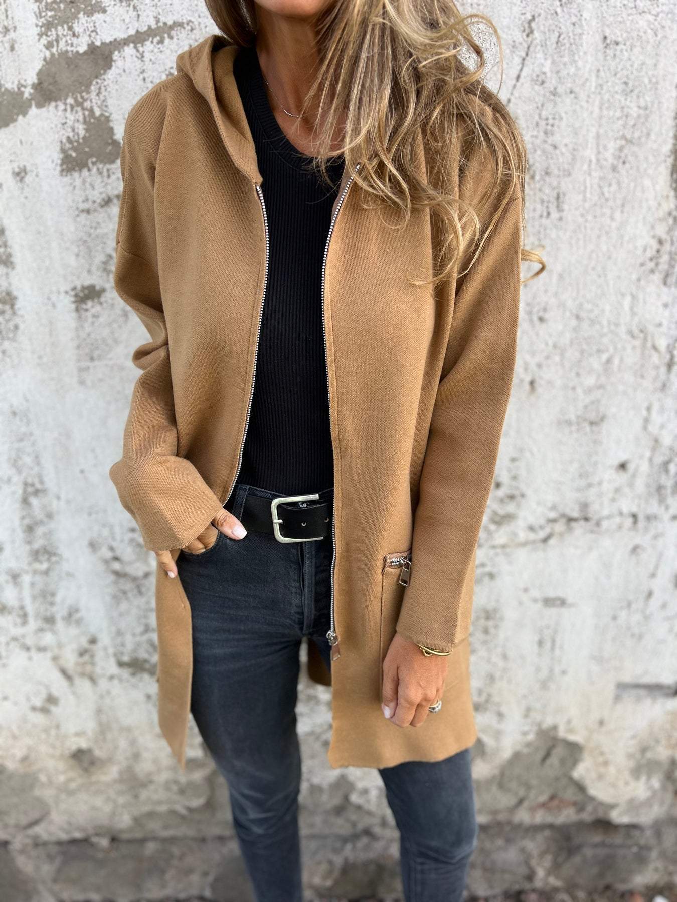 Women's Zip Longline Cardigan | Hooded
