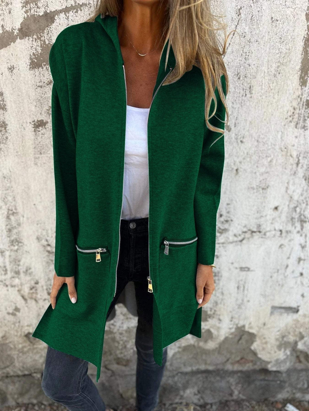 Women's Zip Longline Cardigan | Hooded