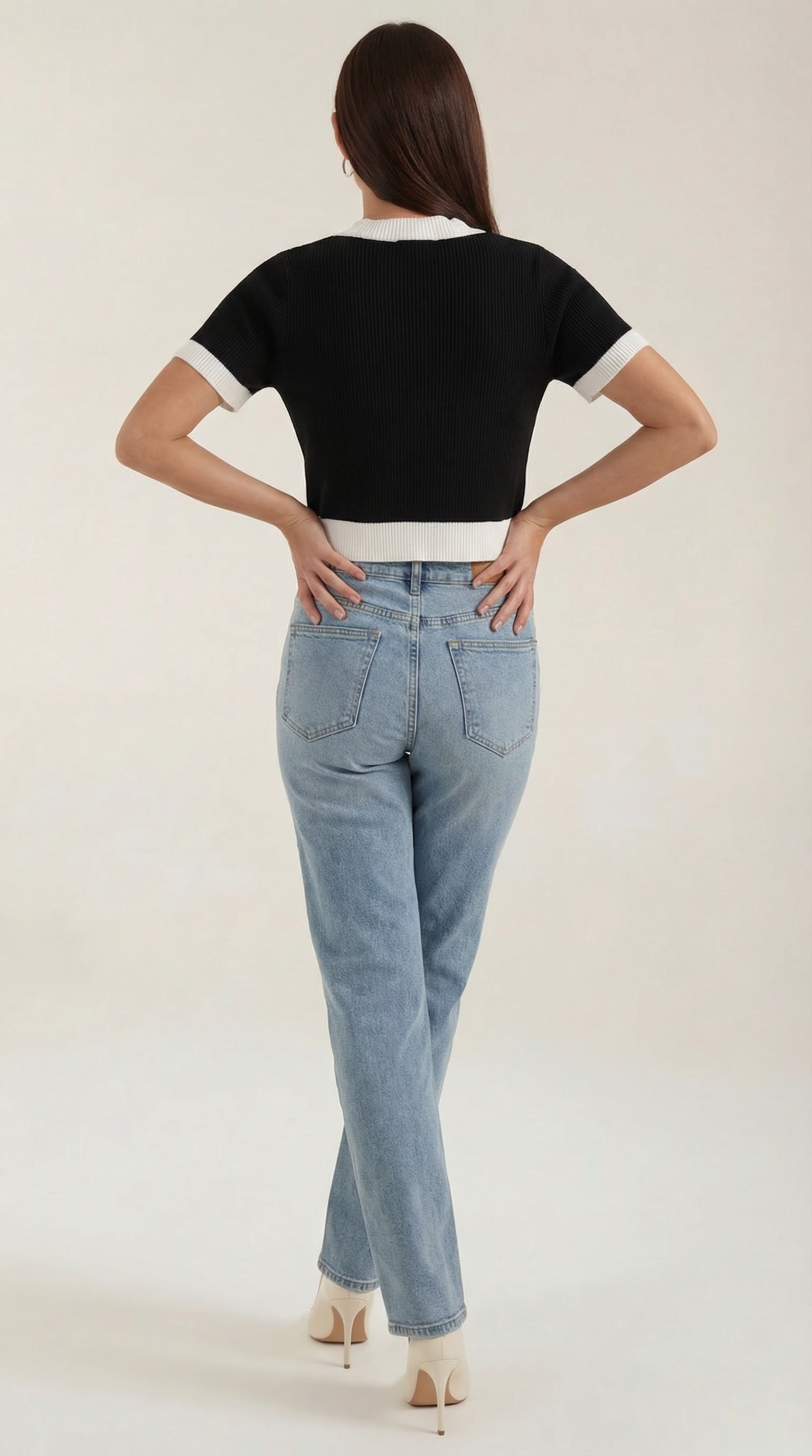 Women's Stylish Contrast Knit Cardigan | Short Sleeves