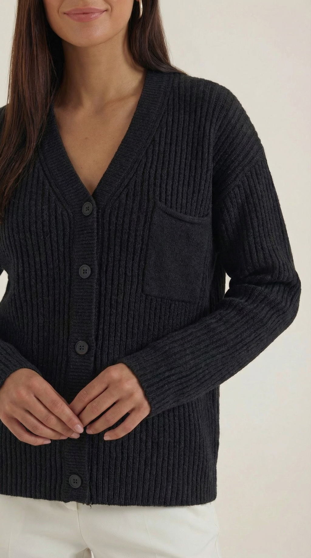 Women's Elegant Button Knit Cardigan | Oversized