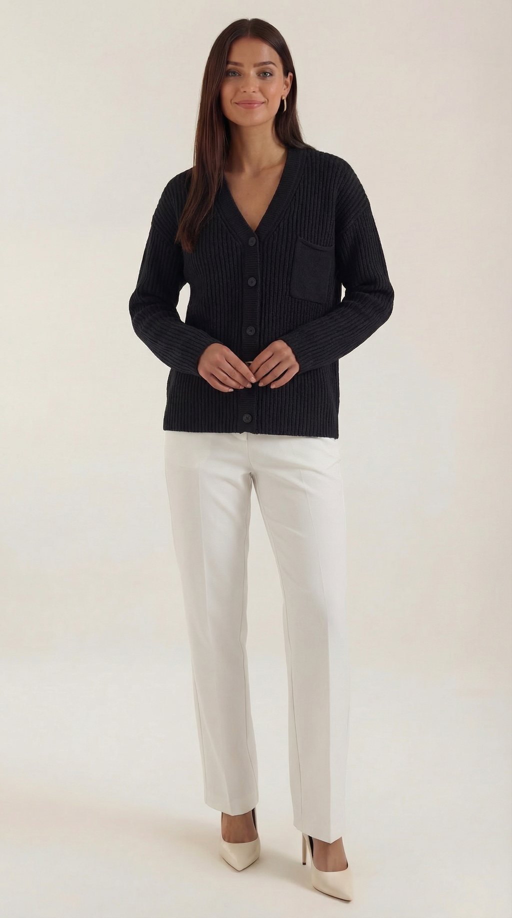 Women's Elegant Button Knit Cardigan | Oversized