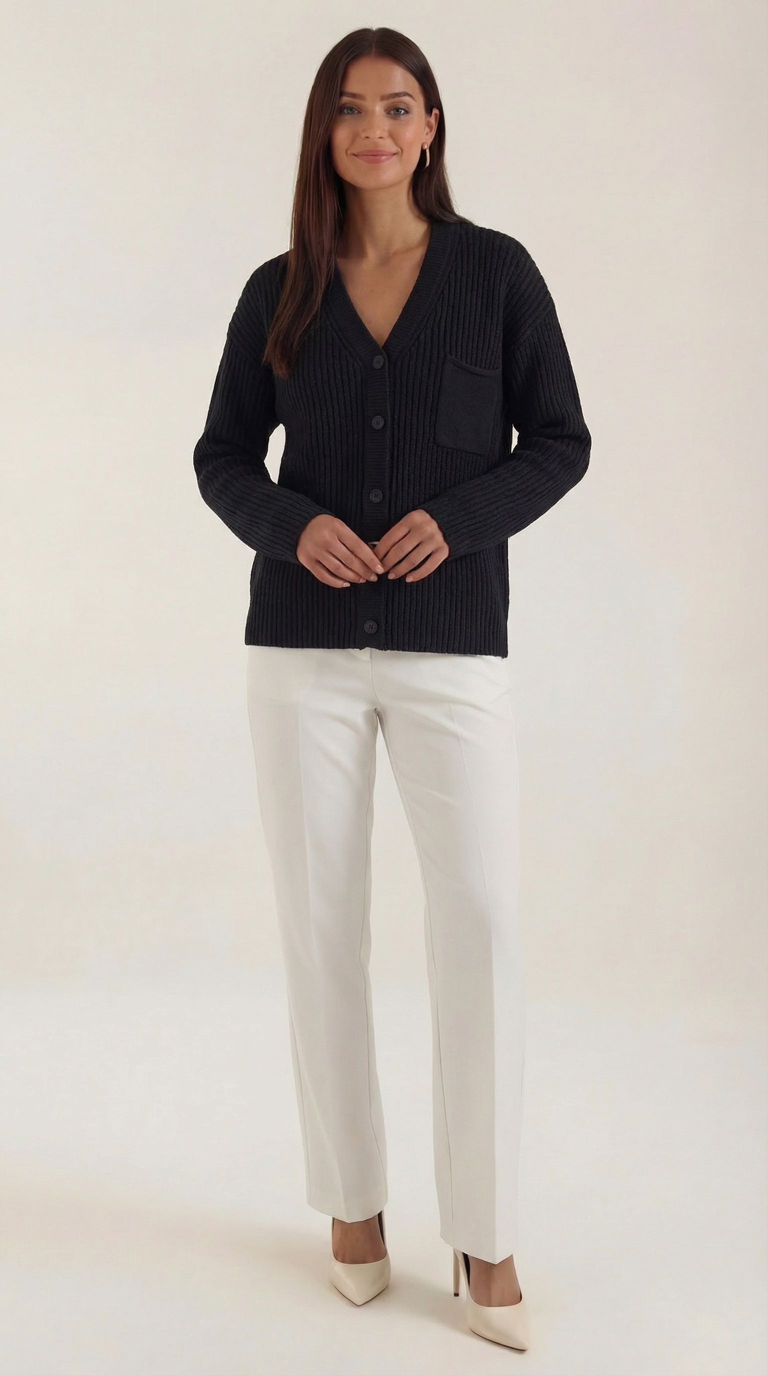 Women's Elegant Button Knit Cardigan | Oversized
