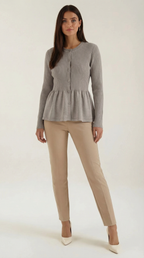 Women's Peplum Elegant Cardigan | Button Closure