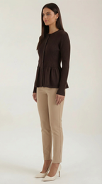 Women's Peplum Elegant Cardigan | Button Closure
