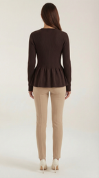 Women's Peplum Elegant Cardigan | Button Closure