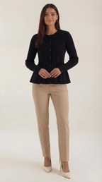 Women's Peplum Elegant Cardigan | Button Closure