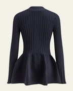 Women’s Button-Front V-Neck Cardigan | Peplum