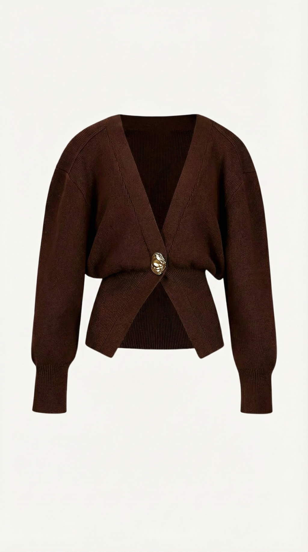 Women’s Stylish Deep V-Neck Cardigan | Single-Button
