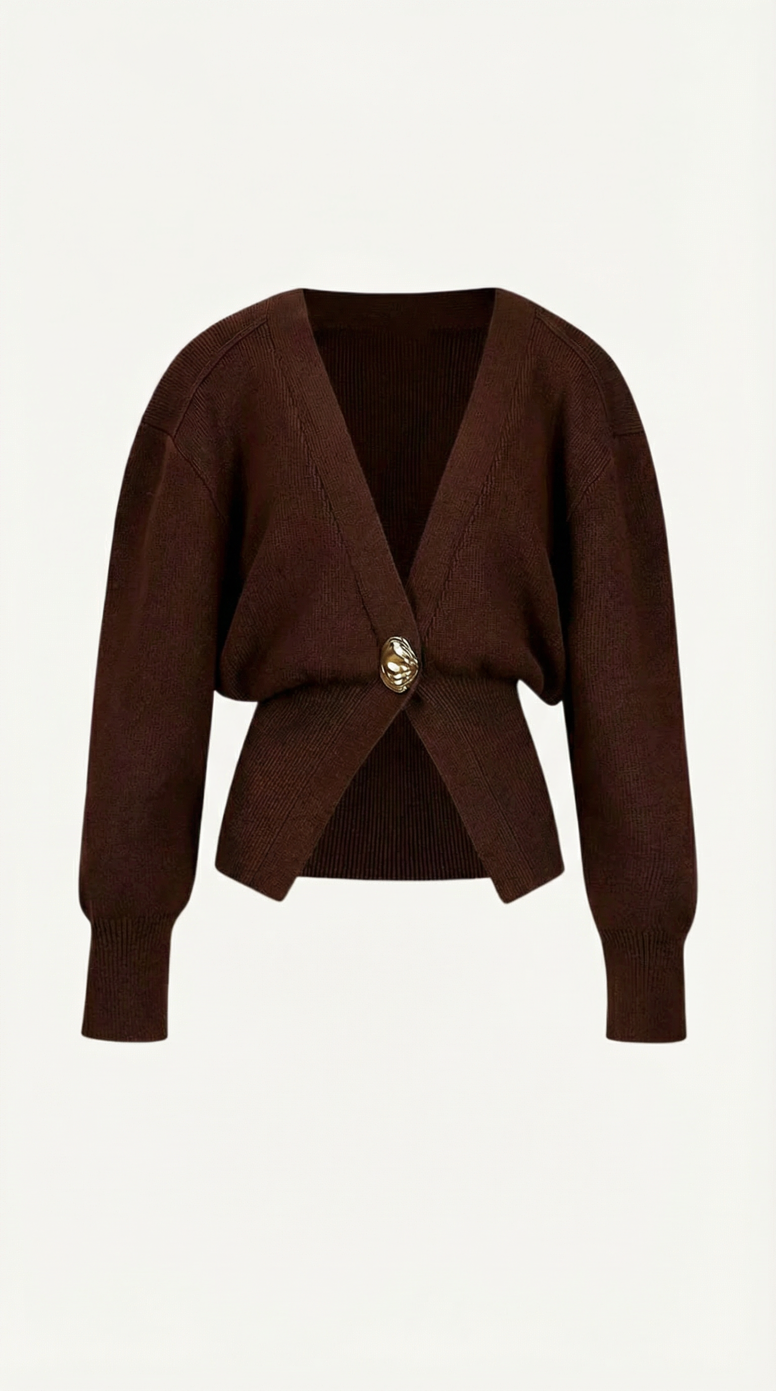 Women’s Stylish Deep V-Neck Cardigan | Single-Button
