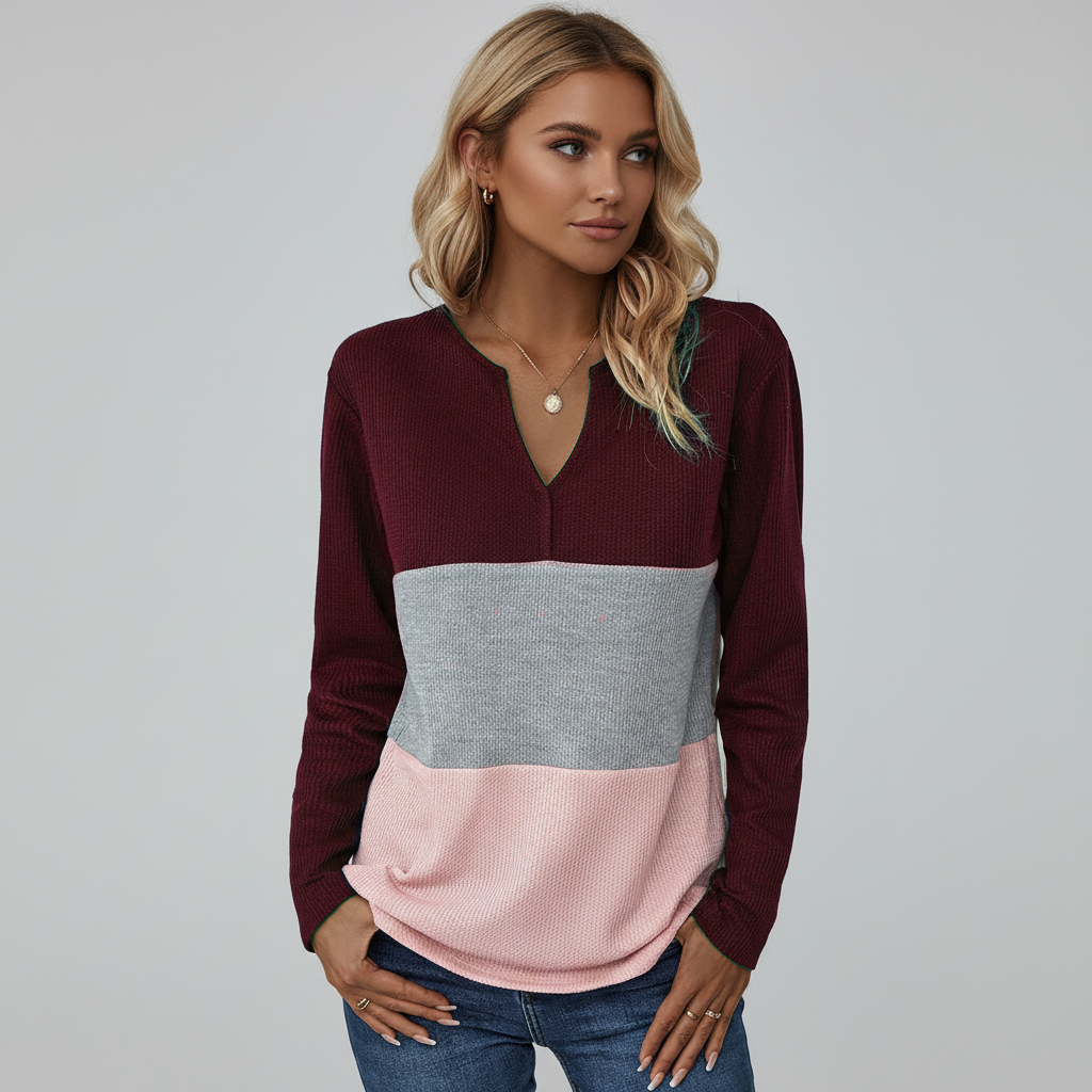 Women’s Split Neck Sweater | Casual