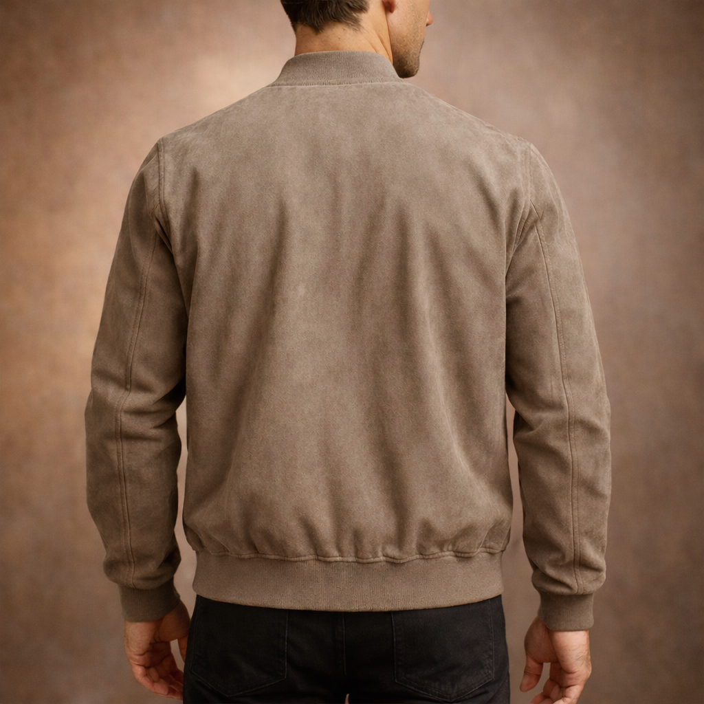 Men's Zip-Up Bomber Jacket | Stand Collar