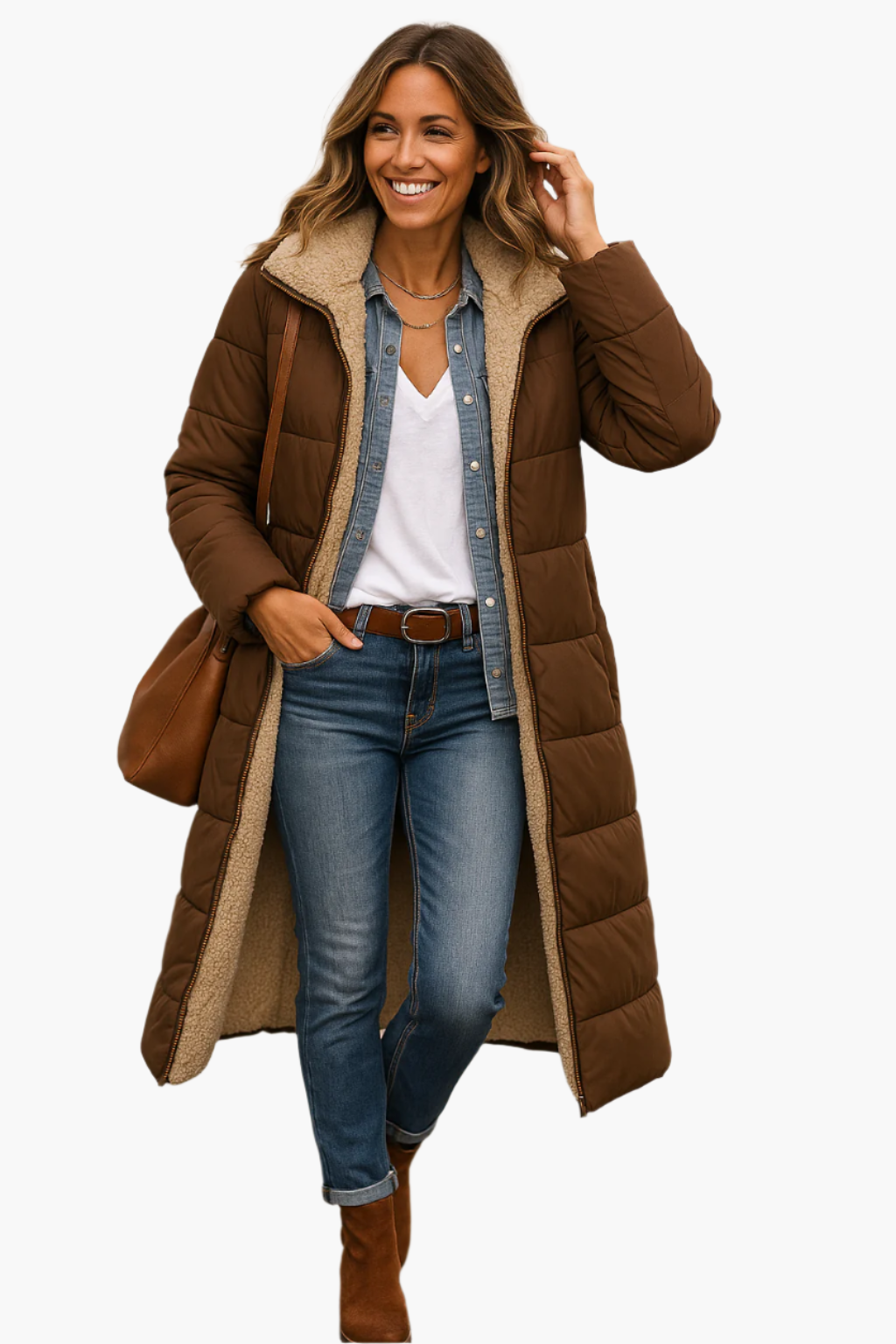 Women's Winter Zip Up Puffer Jacket | Hooded