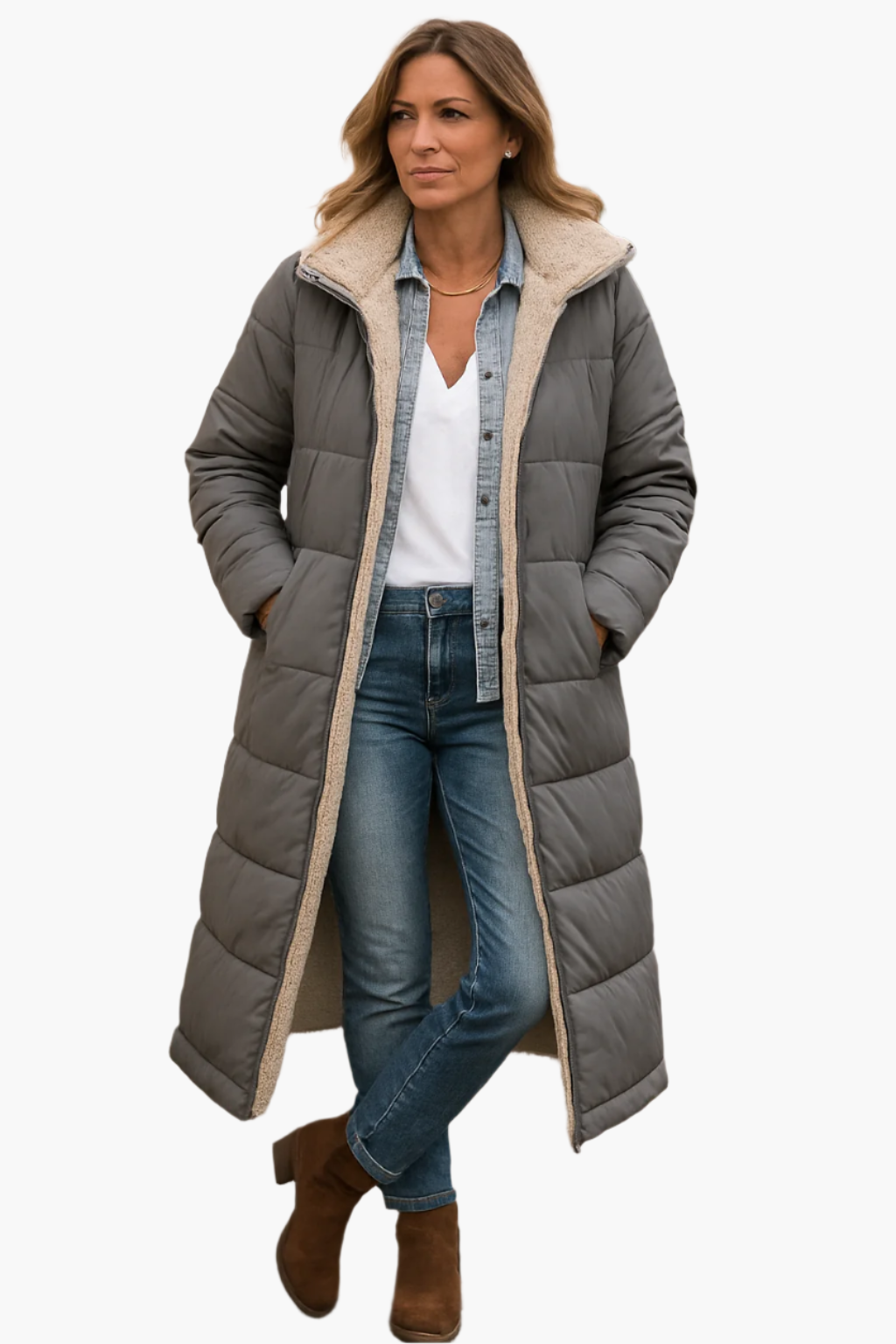 Women's Winter Zip Up Puffer Jacket | Hooded