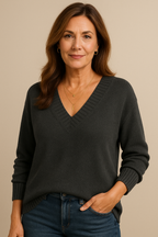 Women's Knit V-Neck Sweater | Fall