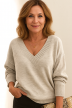 Women's Knit V-Neck Sweater | Fall