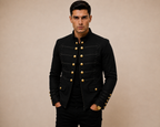 Men’s Slim Fit Zip-Up Jacket | Decorative Buttons