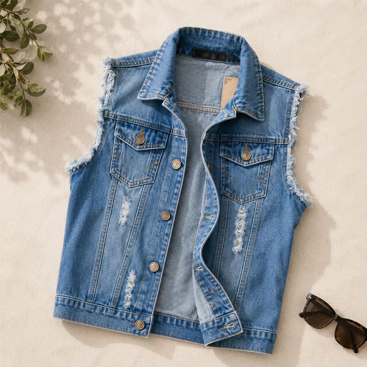 Men's Casual Button Up Vest | Sleeveless