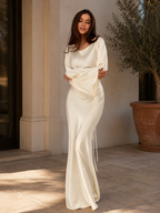 Women's Elegant Long Sleeve Evening Dress | Maxi