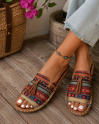 Women's Tassel Detail Bohemian Flat Sandals | Slip On