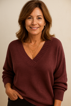 Women's Knit V-Neck Sweater | Fall
