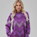 Women’s Printed Crew Neck Sweater | Long Sleeve