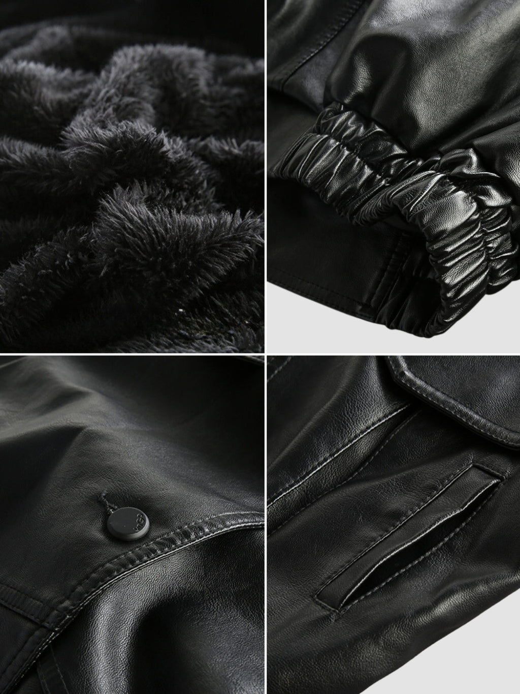 Men's Oversized Moto Black Jacket | Button Up