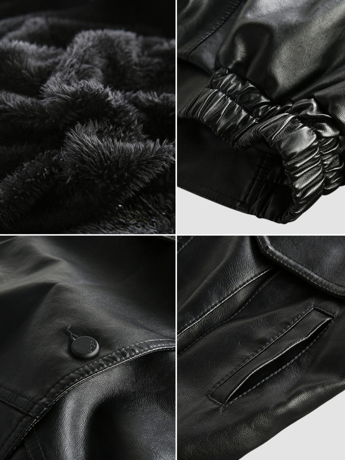 Men's Oversized Moto Black Jacket | Button Up