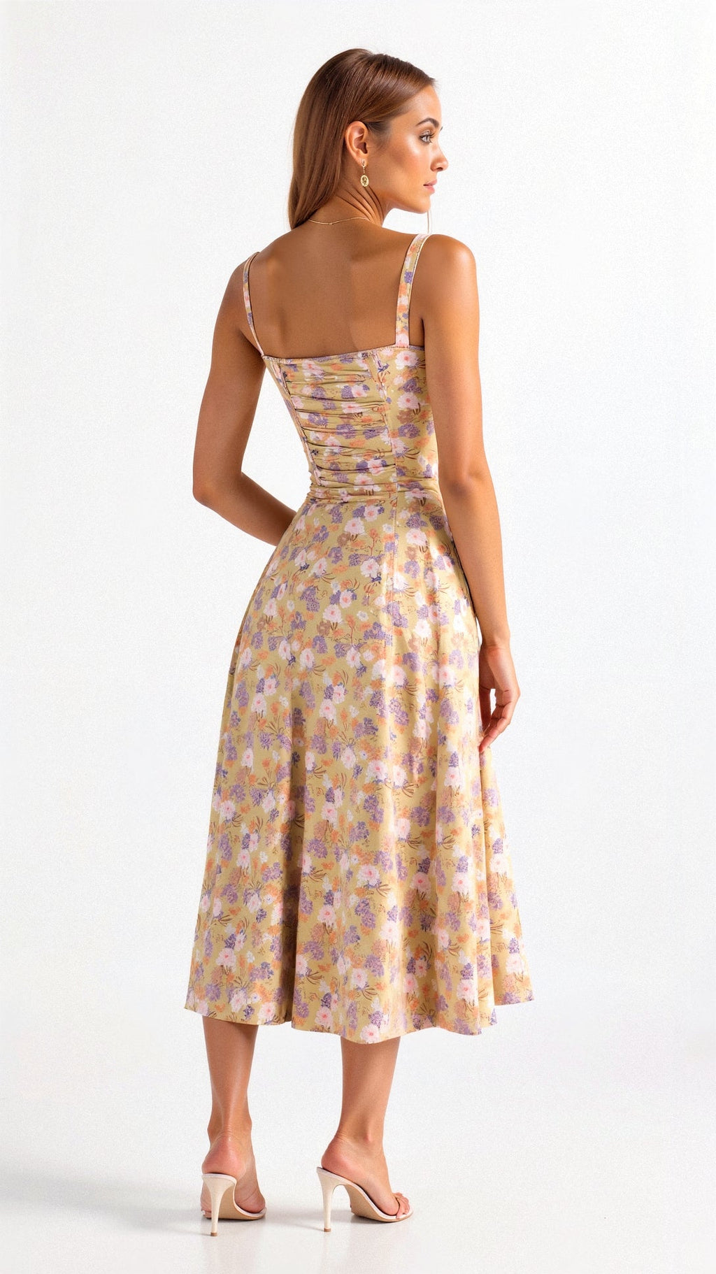 Women's Floral Print Slip Corset Dress | Midi