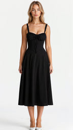 Women's Floral Print Slip Corset Dress | Midi