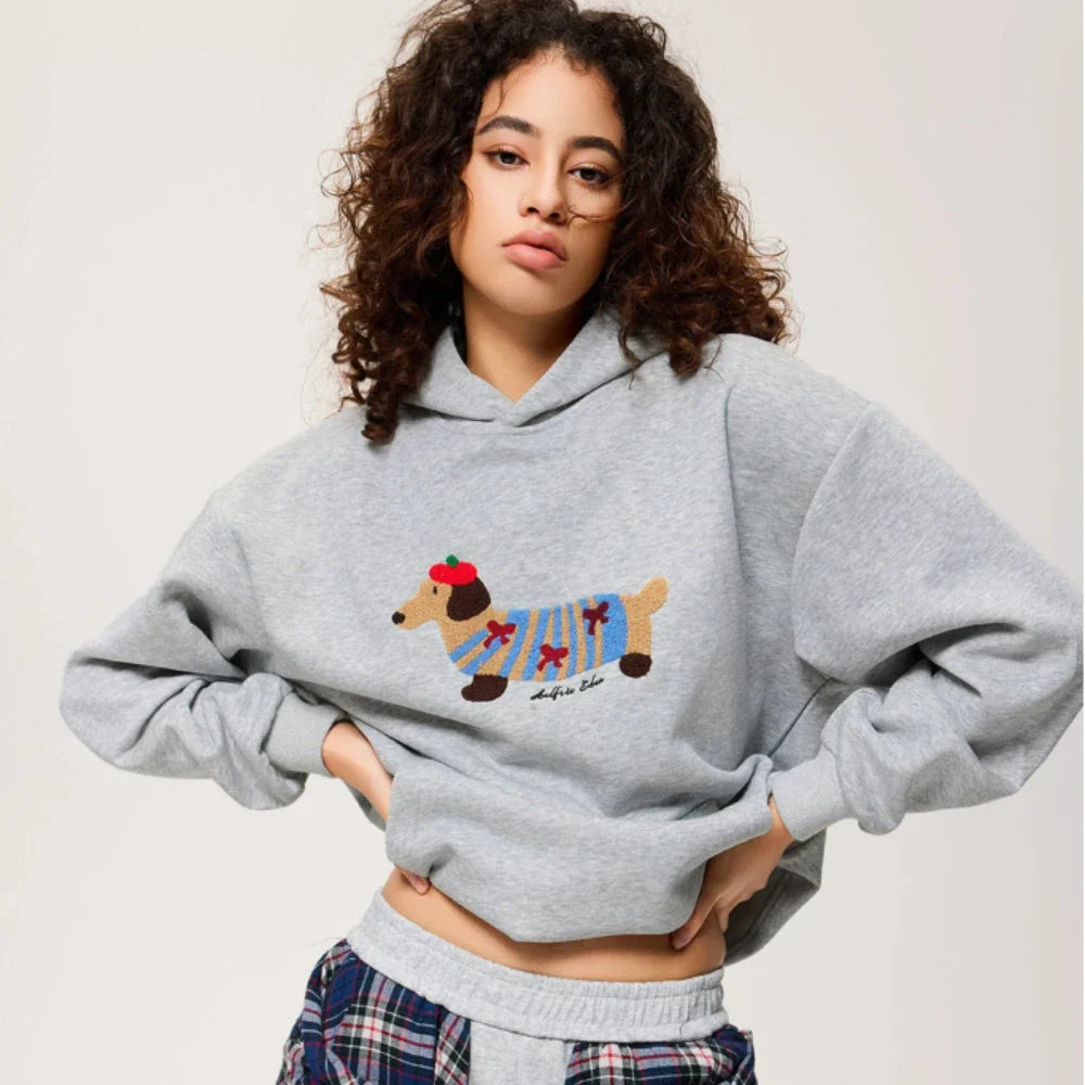 Women's Winter Embroided Hoodie | Oversized