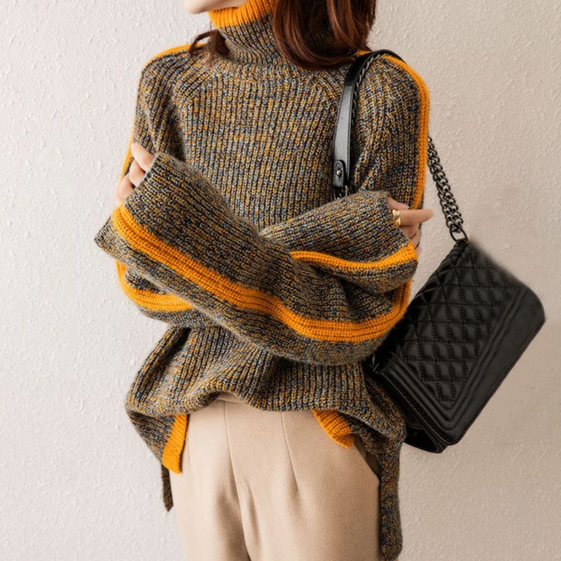 Women's Knit Oversized Turtleneck Sweater | Winter