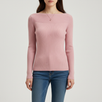 Women’s Ribbed Boat Neck Sweater | Fitted