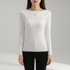 Women’s Ribbed Boat Neck Sweater | Fitted