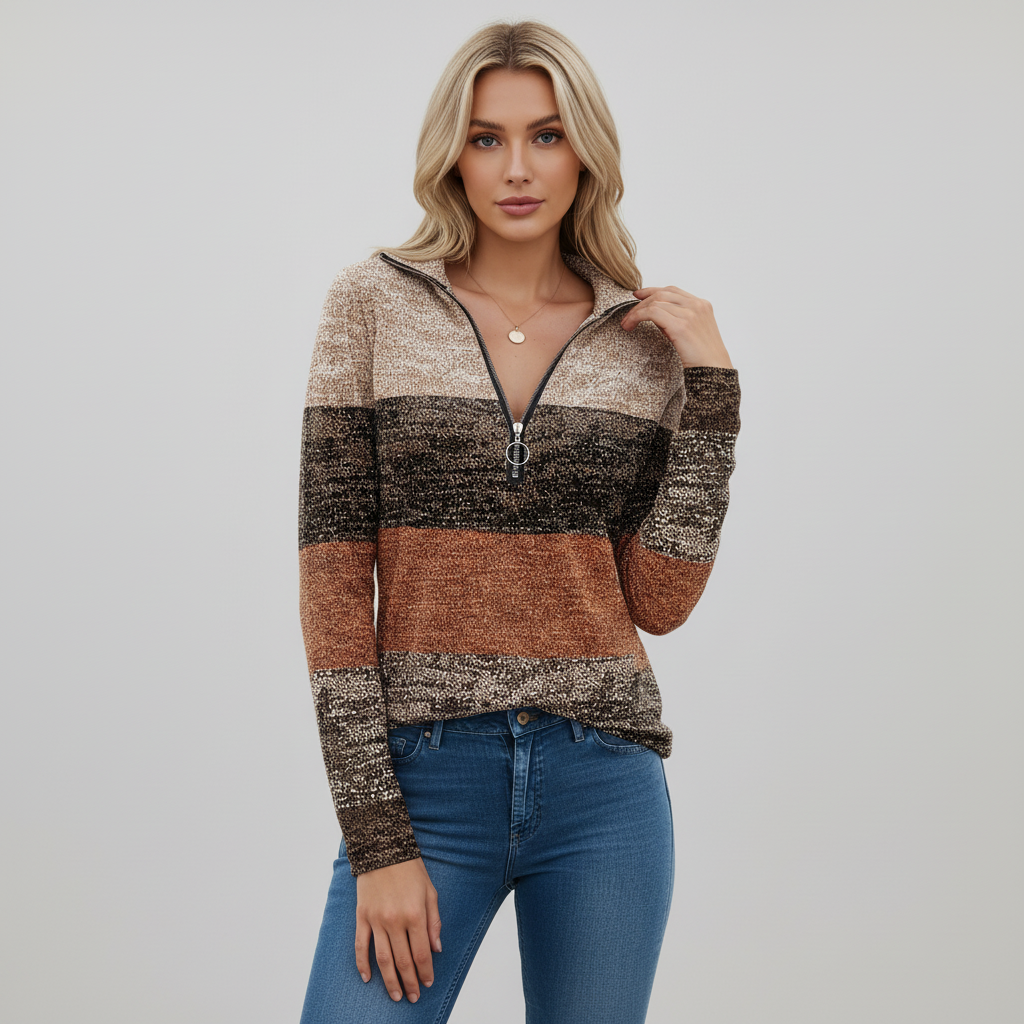 Women’s Printed Quarter Zip Sweater | Fall