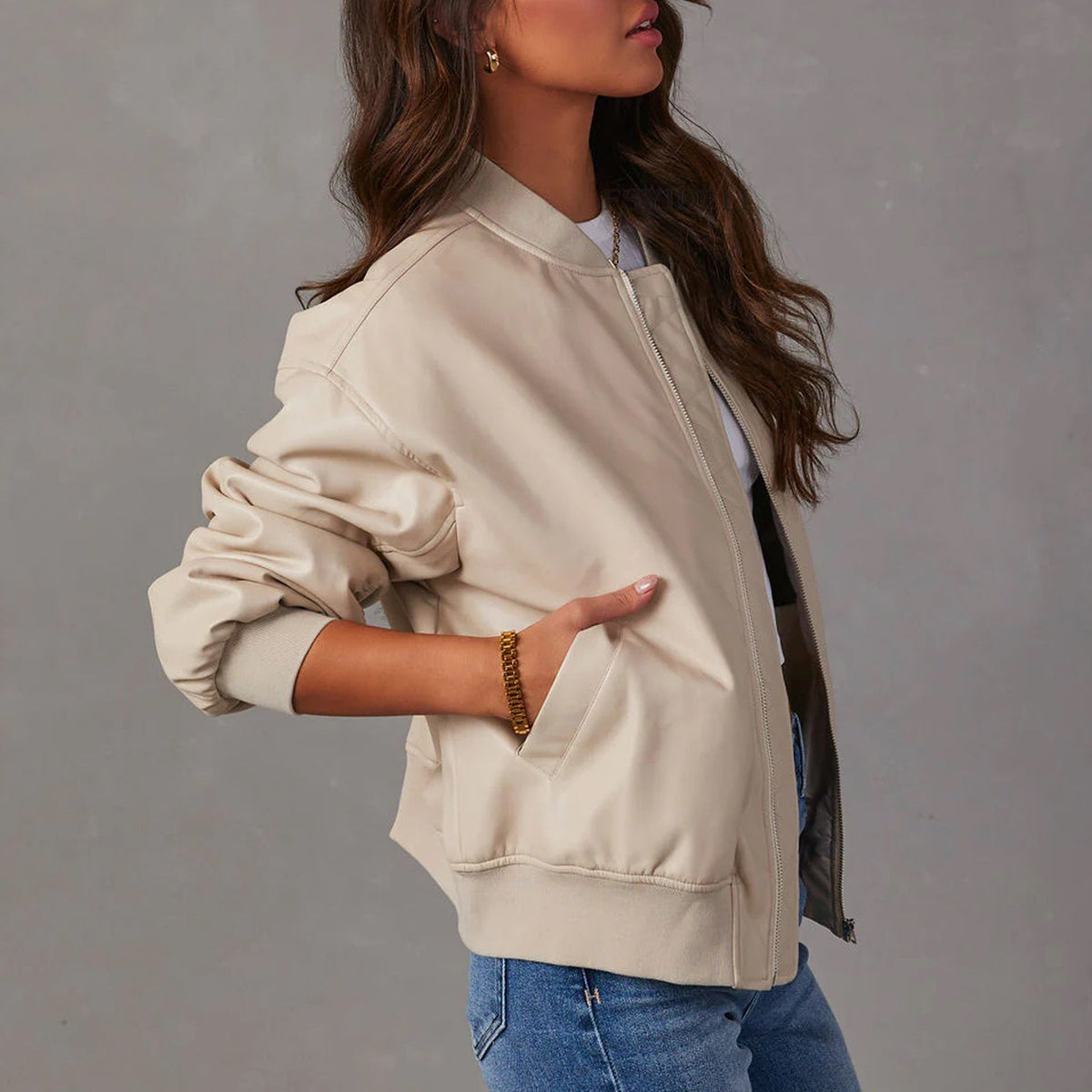 Women's Oversized Winter Bomber Jacket | Zip Up