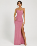 Women's Glitter Evening Dress | Thigh Slit