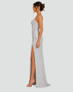 Women's Glitter Evening Dress | Thigh Slit