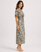Women's Printed Wrap Formal Dress | Midi