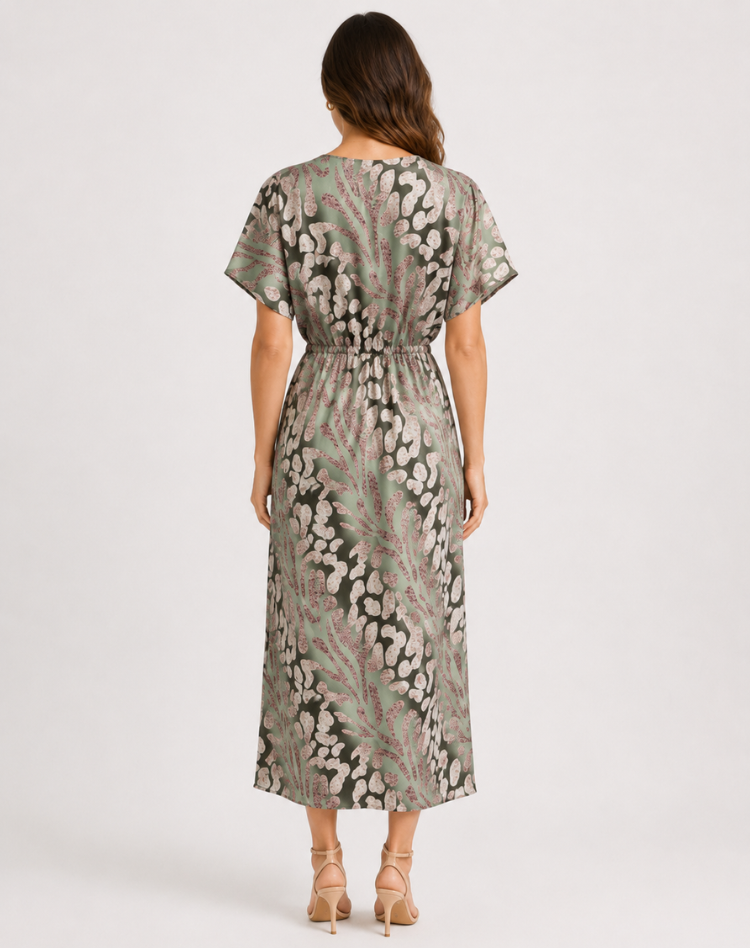 Women's Printed Wrap Formal Dress | Midi