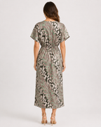 Women's Printed Wrap Formal Dress | Midi