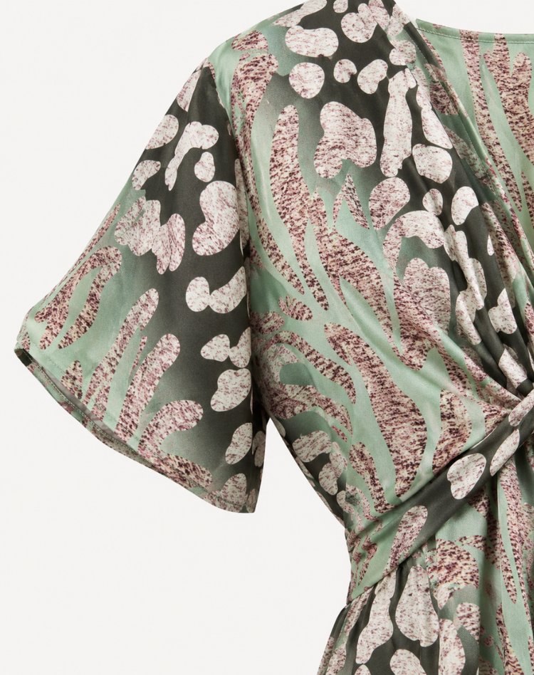 Women's Printed Wrap Formal Dress | Midi