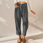 Women's Casual Textured Trousers | High Waist