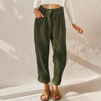 Women's Casual Textured Trousers | High Waist