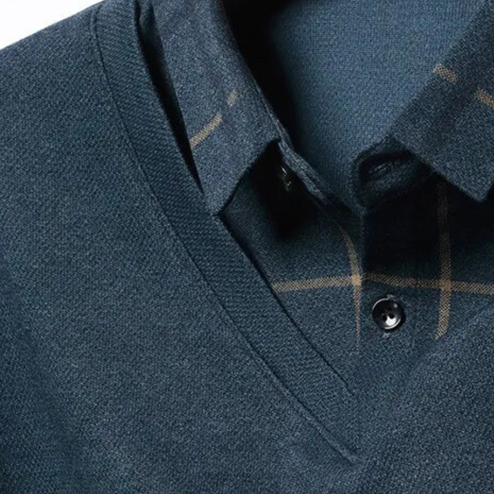 Men’s V-Neck Layered Sweater |  Long Sleeve